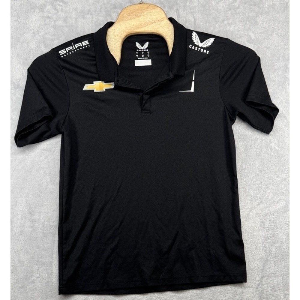 Castore NASCAR Spire Motorsports Team Polo Shirt Team Issued Black Men's Small S
